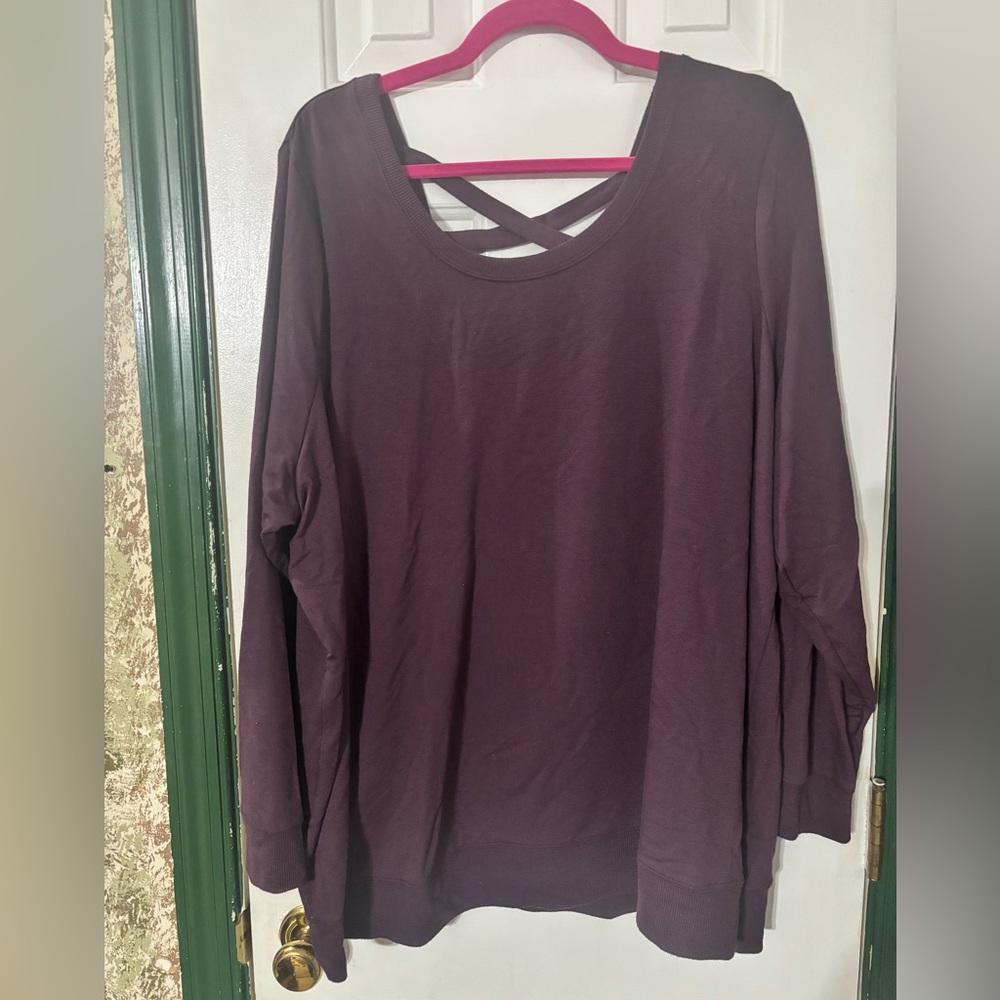 Torrid Deep Purple Sweatshirt with Crisscross Detail